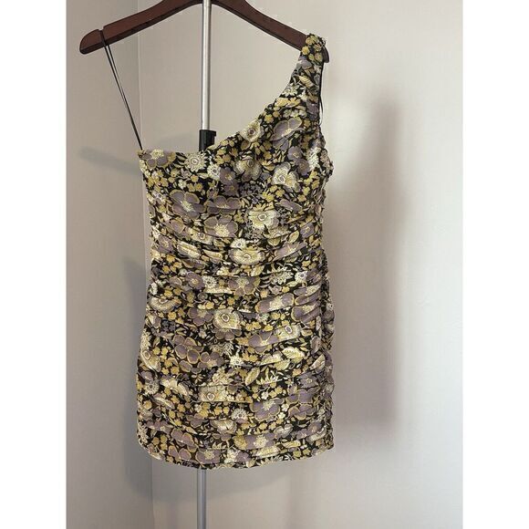 Zara Dresses & Skirts - Zara One‎ Shoulder Strap Floral Purple Multi  Mini Dress Size Small NWT